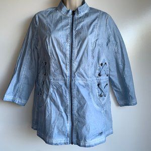 NWT‎ Chico's ZENERGY Garment Dyed Jacket Allure Blue Size 8